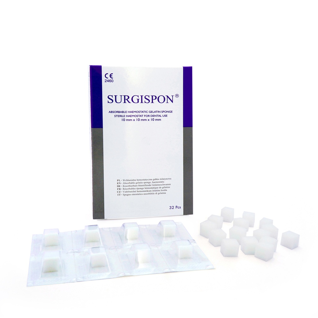 Шүдний цус тогтоох губка Surgispon Dental Haemostatic Sponge Cubes /10х10х10/ SSP101010