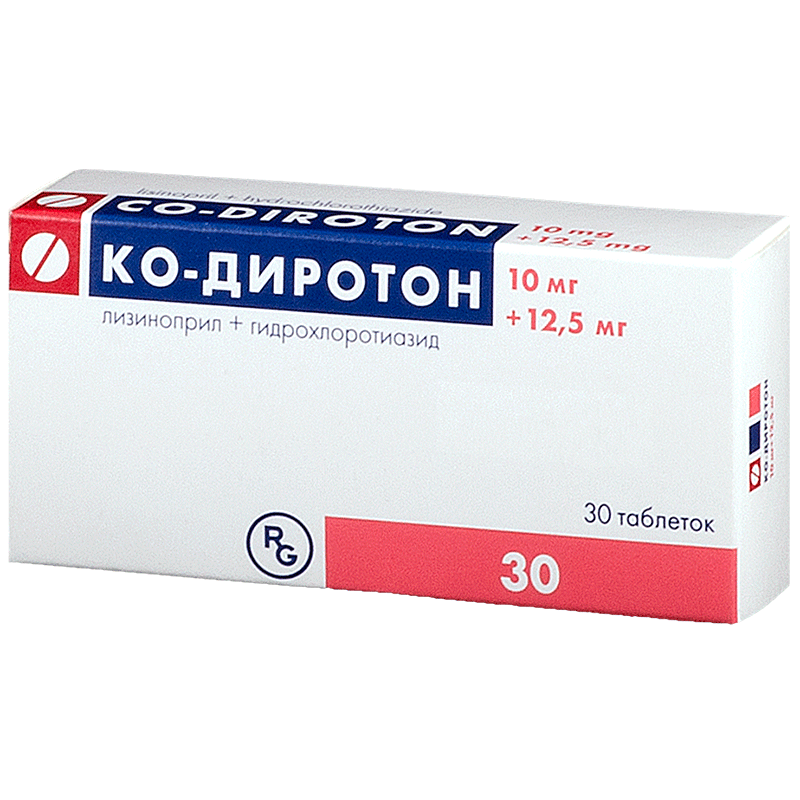 Ко-Диротон 10мг+12,5мг №30