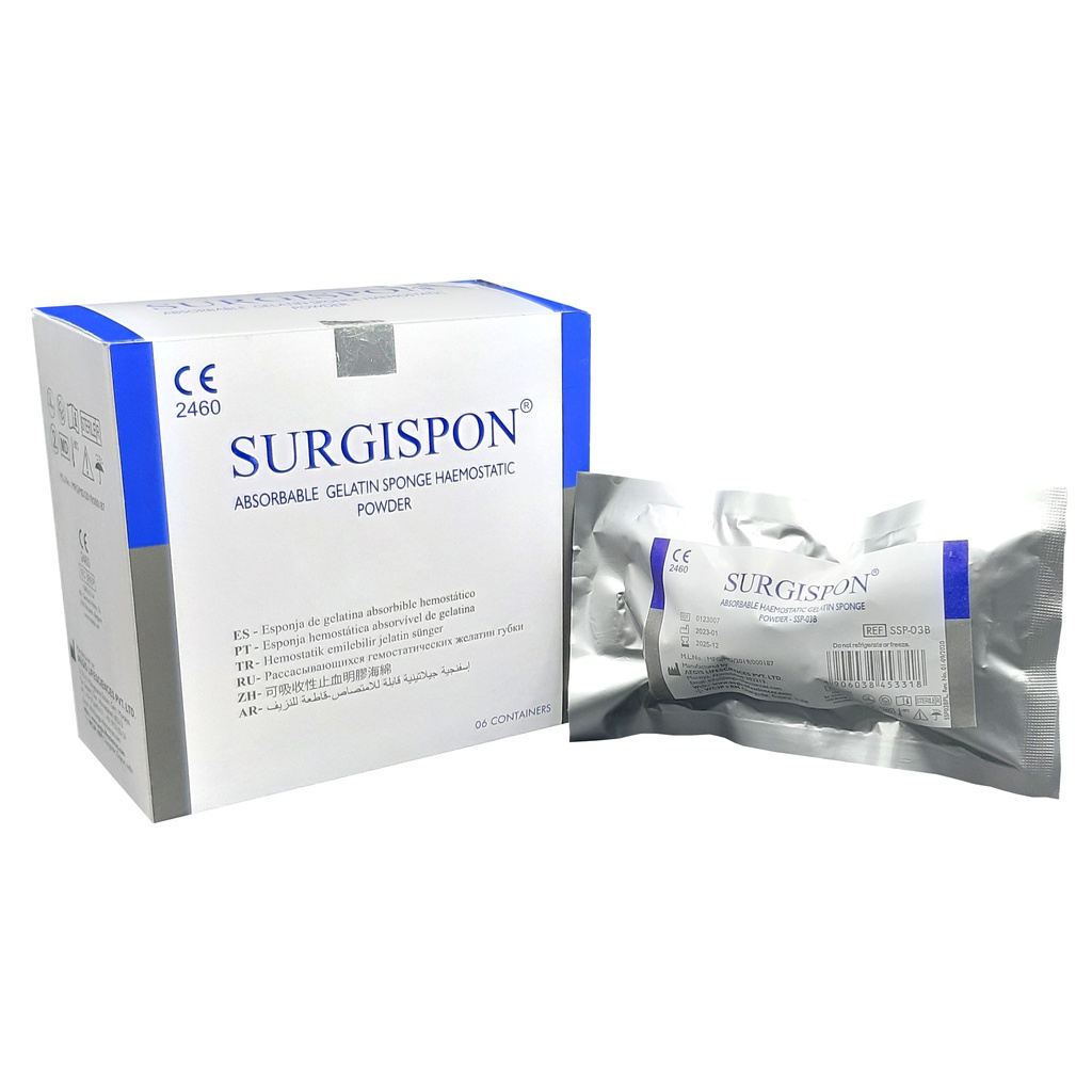 Хөндий эрхтэний цус тогтоох хуурай цацлага Surgispon Powder 3 Gm In Bellow Bottle SSP-03B