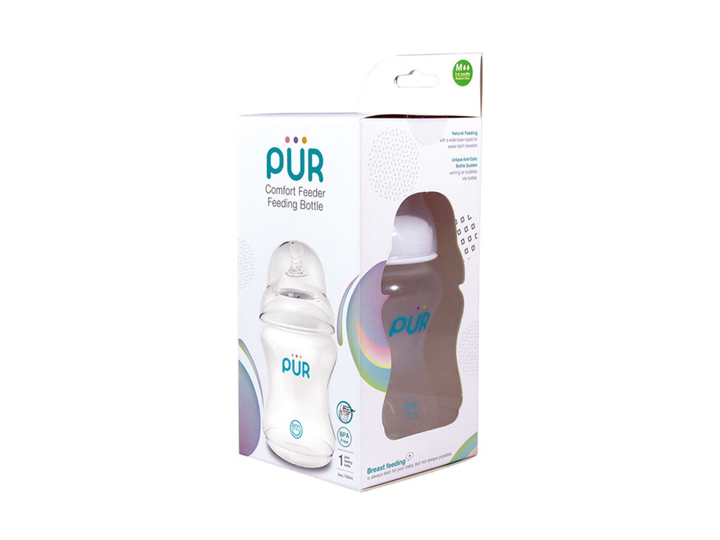 1301-new comfort Feeder wide neck bottle 5 oz/130ml (PUR)