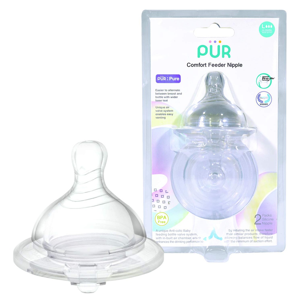 1313 2pk comfort feeder nipple L (PUR)